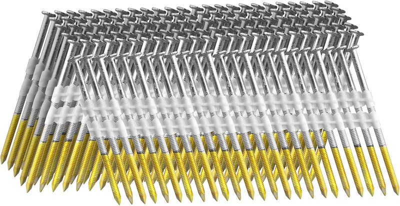 SITLDY 21 Degree Framing Nails 1000 Count, 3-Inch X .12" Ring Shank, Full Round Head Hot Dipped Galvanized, for Pneumatic Electric 20 to 22 Degree Framing Nailer - Image 1